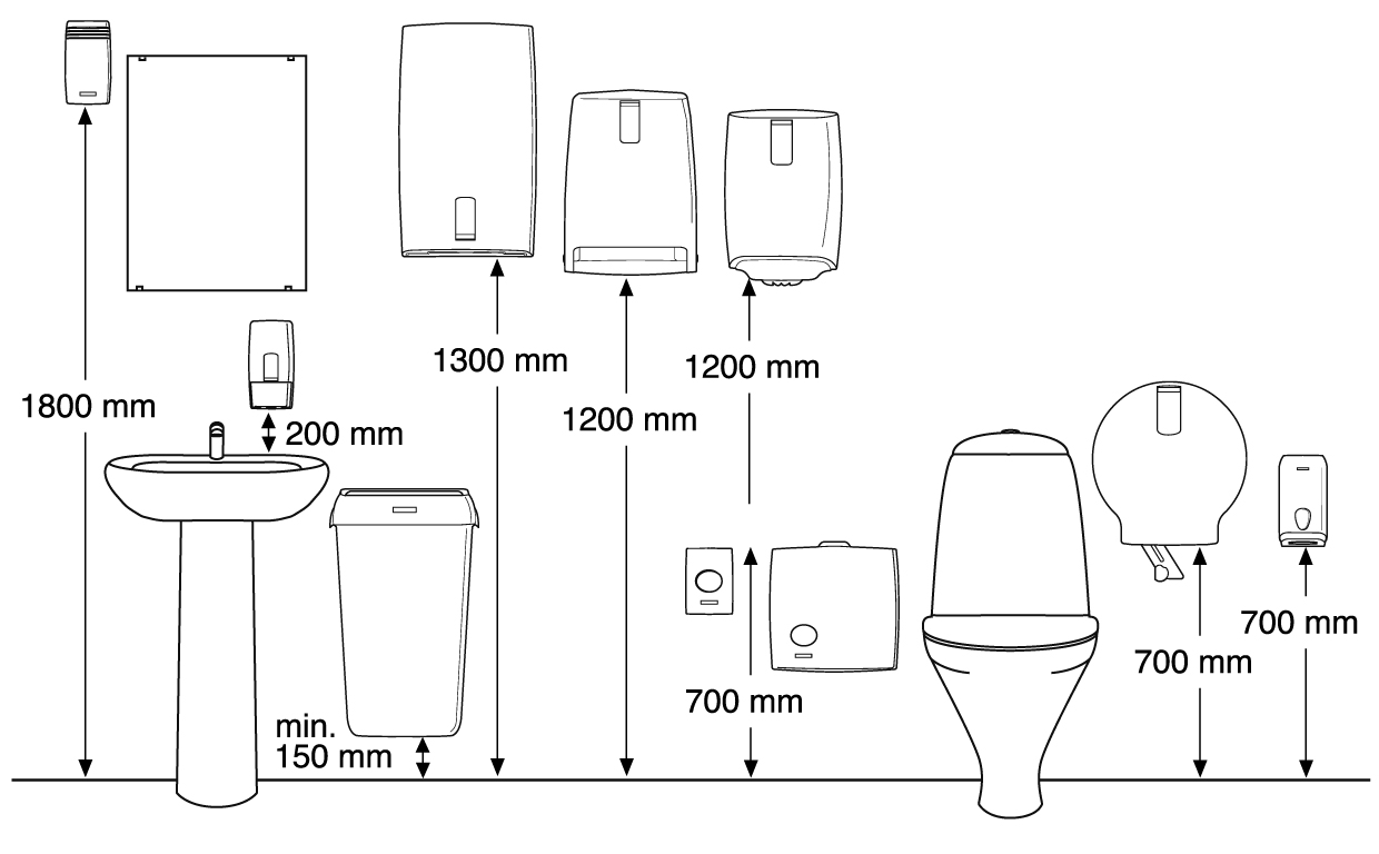 Диспенсер для туалетной бумаги высота монтажа от пола