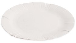 Тарелки бумажные одноразовые, d17 см, белый мелованный картон, кор(1600шт)
