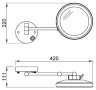 Зеркало с регулировкой и led-подсветкой, увеличение х3, Ø215 мм Nofer VANITY черное / 08006.N