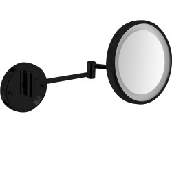 Зеркало с регулировкой и led-подсветкой, увеличение х3, Ø215 мм Nofer VANITY черное / 08006.N