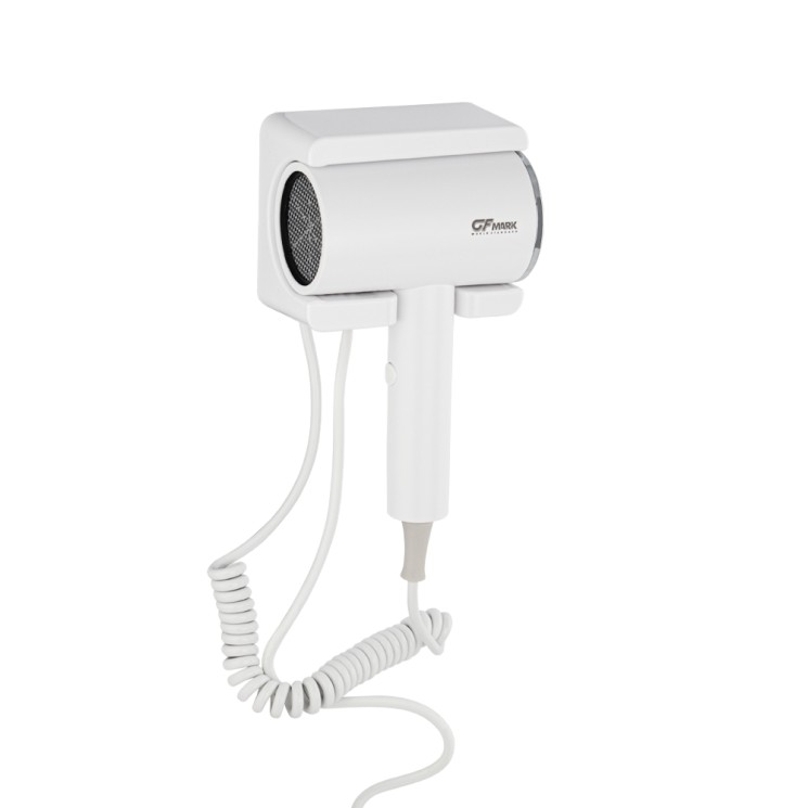 Фен для волос настенный GFmark 1600 Вт с боковым креплением пластик Белый / 6816