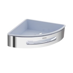 Полочка угловая BRIMIX 5637-11 / металл с пластиковым вкладышем / 23 см