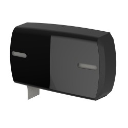 Диспенсер туалетной бумаги WisePro K670-B двойной для средних и больших рулонов пластик черный / 71512