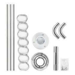 Карниз в ванную комнату угловой САНАКС 0.9х0.9х0.9 см, алюминий Хром / 10009