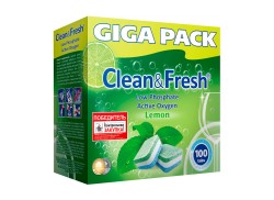 Таблетки для посудомоечной машины "Clean&Fresh"(Lotta) All in 1, 100 таб, 20 г / Cd13100