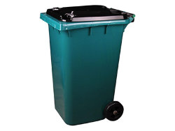 Контейнер для мусора на колесах 240л, зеленый, арт. 5937