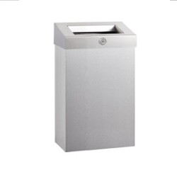 Металлическая урна WISEPRO настенная с замком 12 л нерж сталь Матовая сталь / 77-67M