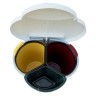 Контейнер для раздельного сбора мусора Rubbermaid Trio с педалью 2х17+1х6 л. пластик Белый / R050509  