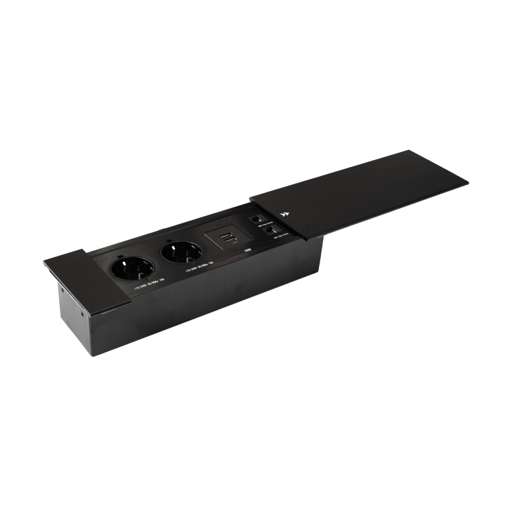 Блок розеток Mebax врезной черный 2 EURO 2 USB Type-A + 1 RJ-45  / JX-728K-B