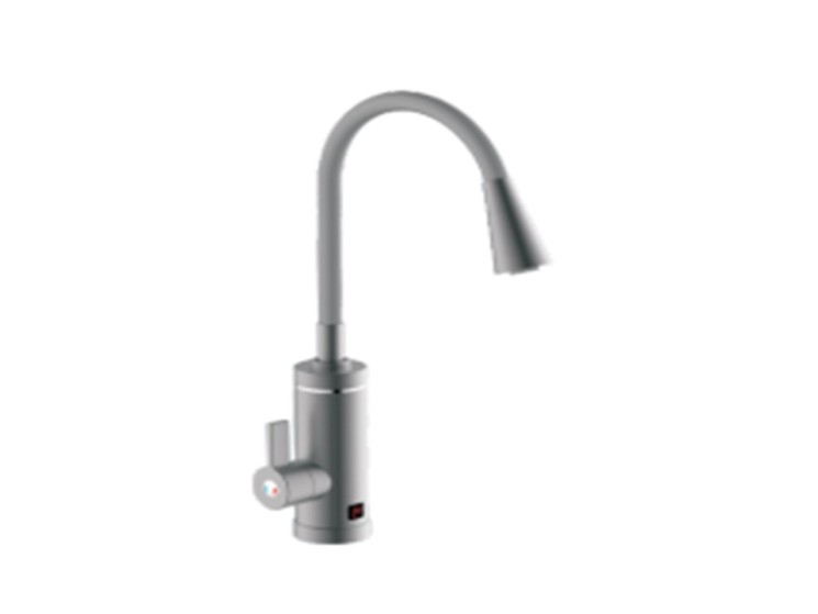 Смеситель электрический Potato гибкий излив пластик серый / P0061-19