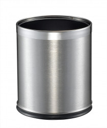 Урна Klimi без крышки круглая металл серебро 12 л / D-14664