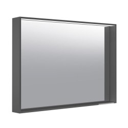 Зеркало с подсветкой и подогревом Keuco PLAN, лакированный алюминий 100х70 см, Антрацит / 33098113000