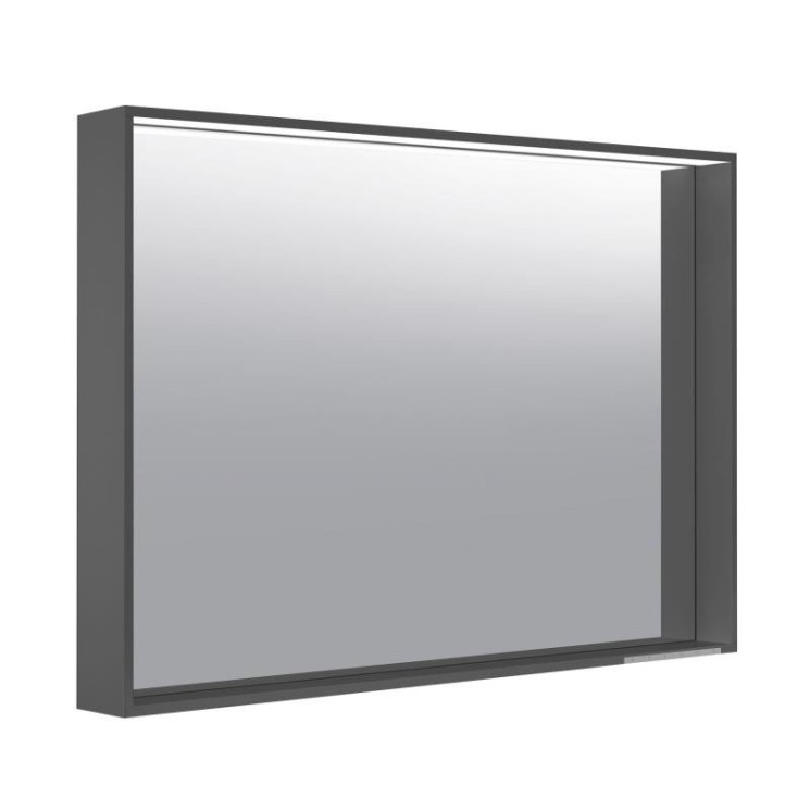 Зеркало с подсветкой и подогревом Keuco PLAN, лакированный алюминий 100х70 см, Антрацит / 33098113000