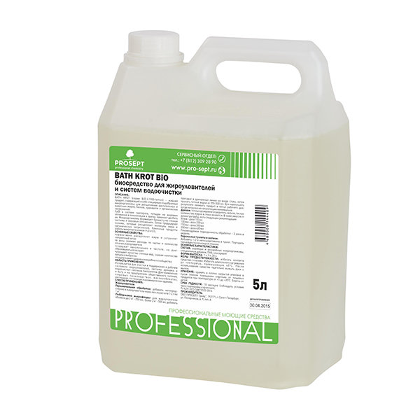 PS-224-1 Prosept Bath Krot Bio Биосредство для жироуловителей и систем водоочистки / 5 л