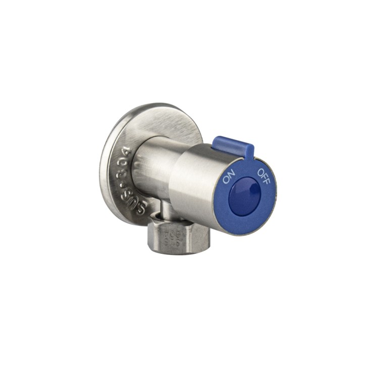 Кран металлокерамика угловой МАГНУС 1/2"х1/2" с накидной гайкой Синий / 9269-S