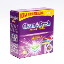 Таблетки Clean&Fresh minitabs для посудомоечной машины 200 шт (упак.) / Cd13200m