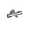 Кран угловой MAGNUS 1/2"х1/2"х1/2" с двойным подключением воды, двухвентильный нерж.сталь Сатин / 9279