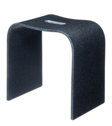 Табурет для ванной Geralis акриловый камень с вырезом черный / T-B-V