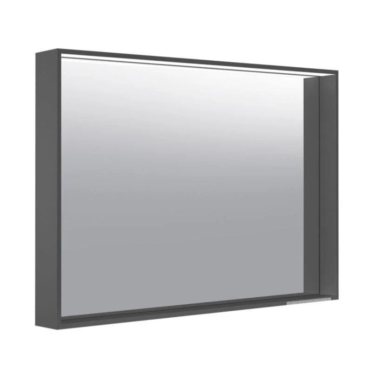 Зеркало с подсветкой и подогревом Keuco PLAN, лакированный алюминий 80х70 см, Антрацит / 33098112500