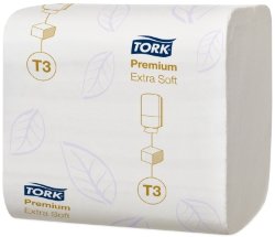 Мягкая листовая туалетная бумага Tork Premium T3 114276 (пач.)