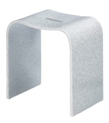 Табурет для ванной Geralis акриловый камень с вырезом серый / T-DS-V