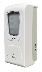 Дозатор HÖR-DE-006B+ сенсорный 1,2 л для мыла и дезинфицирующих средств пластик белый / 9992046