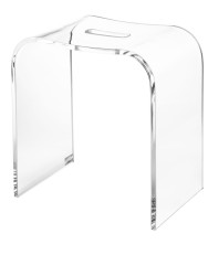 Табурет для ванной Geralis акриловый камень с вырезом прозрачный / T-ON-V