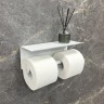 Бумагодержатель двойной с полкой для телефона Fixsen Hotel Белый / FX-31011W-2