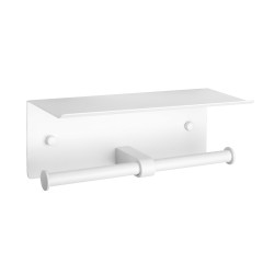 Бумагодержатель двойной с полкой для телефона Fixsen Hotel Белый / FX-31011W-2