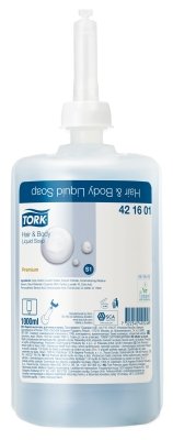 Картридж с жидким гель мылом для тела и волос Tork Premium S1 420601/421601 (шт.)