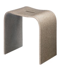 Табурет для ванной Geralis акриловый камень с вырезом песочный / T-S-V