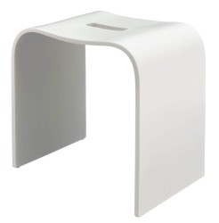 Табурет для ванной Geralis акриловый камень с вырезом белый / T-W-V