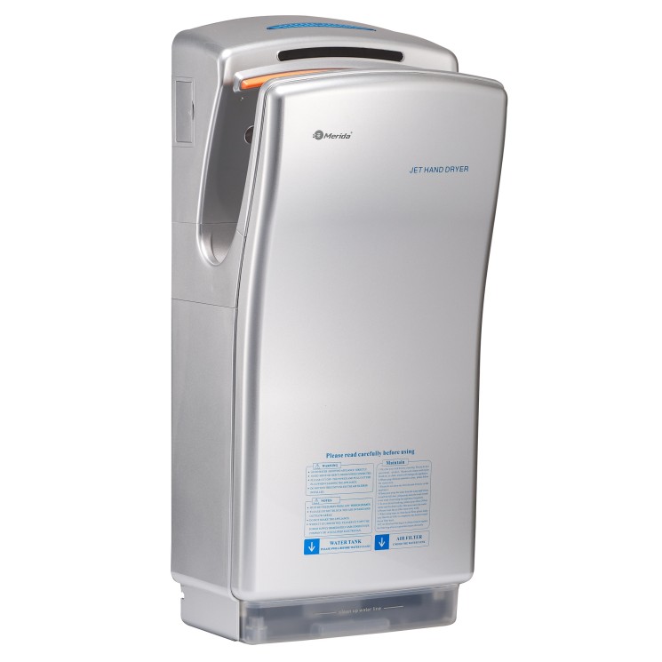 Сушилка для рук MERIDA погружная 1400 Вт "Эко джет" пластик, бесщеточная Матовая сталь / M73P