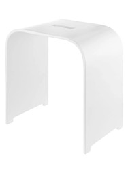 Табурет для ванной Geralis акриловый камень с вырезом белый / T-WN