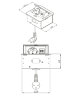 Встраиваемая розетка (лючок) для офиса SETE SBT-1UC-80 / 1 гнездо / с кабелем / серый