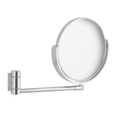 Косметическое зеркало настенное Keuco PLAN без подсветки, поворотное, двустороннее, увеличение x2,5 Алюминий / 17649170000