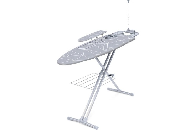 Доска гладильная Nika 9 122*40 см чехол с линиями на сером / НТ9/4