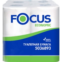 Туалетная бумага в стандартных рулонах Focus Economic, упак.(8 рулонов)