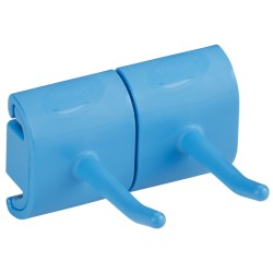 Гигиеничное настенное крепление и двойной крюк Vikan, 83 мм, синий / 10143