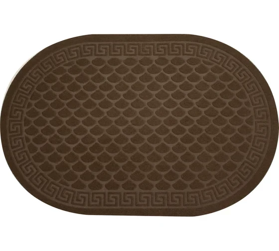 Коврик влаговпитывающий In'Loran "Холл" 60х90 см Овал Коричневый / 130L-692