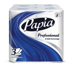 Туалетная бумага в рулонах 17м Papia Professional 3 слоя, упак.(8 рулонов) / 5060404/5036905