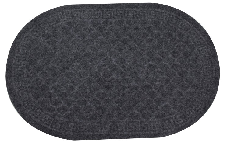Коврик влаговпитывающий In'Loran "Холл" 60х90 см Овал Серый / 130L-694