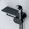 Гигиенический набор со смесителем для душа AM.PM Like с полкой и держателем туалетной бумаги Черный / F0202622