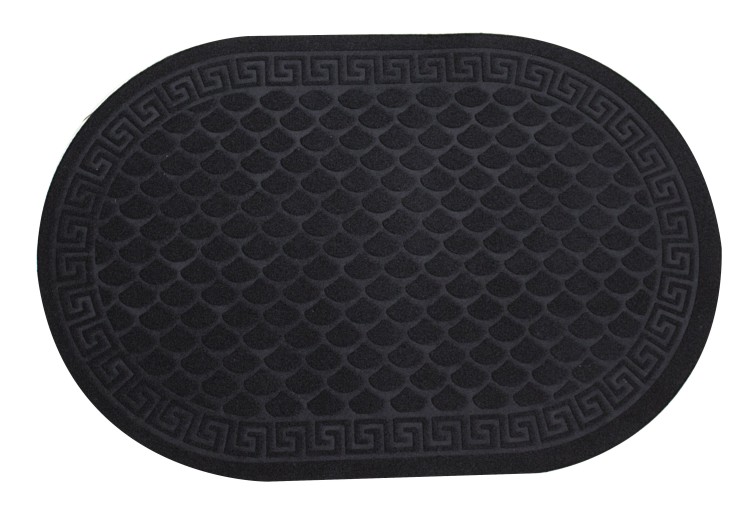 Коврик влаговпитывающий In'Loran "Холл" 60х90 см Овал Черный / 130L-696