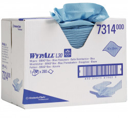 Kimberly-Clark 7314 WYPALL L20 Extra Протирочные салфетки - Упаковка BRAG Box, синие (упак.)