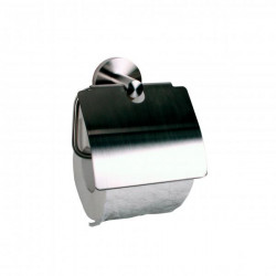 Держатель для туалетной бумаги NOFER с крышкой металл матовая сталь / 16858.S