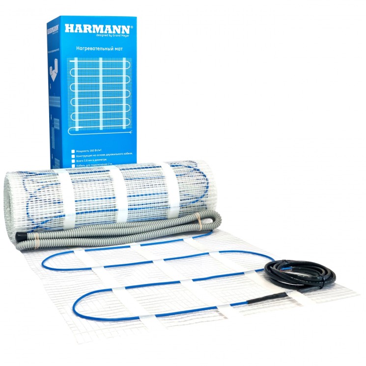 Нагревательный мат HARMANN 50х1800 см, 1440 Вт, 9 м² / W160-090