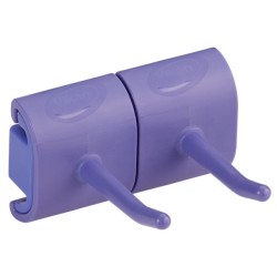 Гигиеничное настенное крепление и двойной крюк Vikan, 83 мм, фиолетовый / 10148