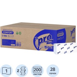 Бумажные полотенца Z-слож PROtissue 200л 1сл Tork H2 24*21,5см (пач.) / C-446