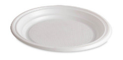 19-9119 Тарелка пластиковая без секций белая d 170  упак(100шт)